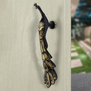 Plantex Mayur 400 MM Door Handle for Main Door Peacock Shaped Handle (16 inches-Rich Brass Antique)