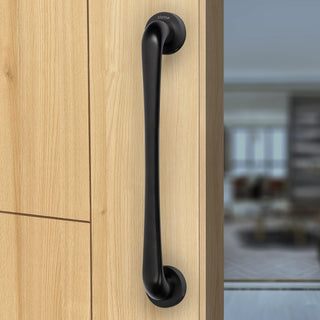 Plantex Polo 14-inch Handle for Main Doors of House/Office/Hotel (Rich Black Finish - Big)