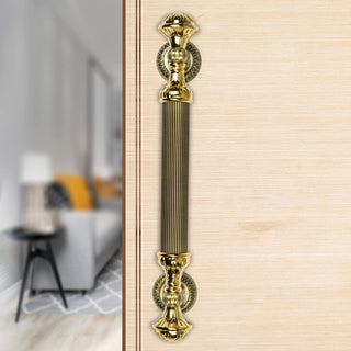 Plantex Heavy Duty Door Handle/Door & Home Decor/15-inches Main Door Handle/Door Pull Push Handle - Pack of 1 ( 320-Brass Antique and Gold Finish)