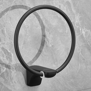 Plantex Space Aluminium Hand Napkin Hanger/Towel Ring/Napkin Holder/Towel Hanger/Bathroom Accessories (Black)