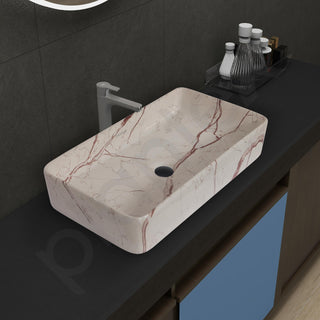 Plantex Ceramic Tabletop Washbasin/Bathroom Sink/Basin for Bathroom/Wash Basin for Restaurant, Hotel (Marble Finish)