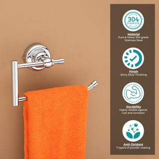 Plantex 304 Grade Stainless Steel Towel Ring/Napkin Hanger for Kitchen/Towel Holder for Wash Basin/Bathroom Accessories, Skyllo (Chrome Finish)