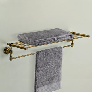 Plantex 304 Grade Stainless Steel Bathroom Accessories Set of 3 - Towel Stand/Napking Hanger/Dual Soap Holder for Bathroom - Niko (Brass Antique)