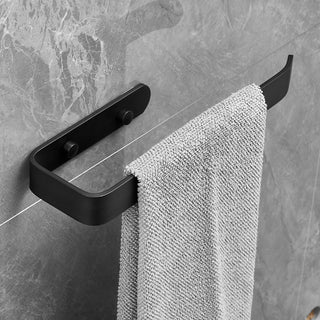 Plantex Space Aluminium Napkin Ring for Wash Basin/Towel Hanger for Bathroom/Napkin Hanger for Kitchen/Bathrom Accessories (Black - Powder Coated)