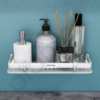 Plantex Deluxe Acrylic Bathroom Shelf (12x5 Inches, White, Matte)