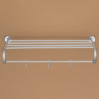 Plantex 304 Grade Stainless Steel Bathroom Towel Hanger/Towel Rack with Towel Rod/Towel Holder/Bathroom Accessories - Daizy (24-inch) Chrome