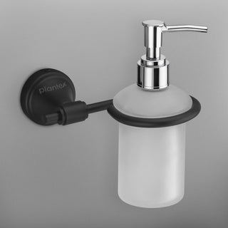 Plantex 304 Grade Stainless Steel Handwash Holder for Wash Basin Liquid Soap Dispenser/Bathroom Accessories - Niko (Black)