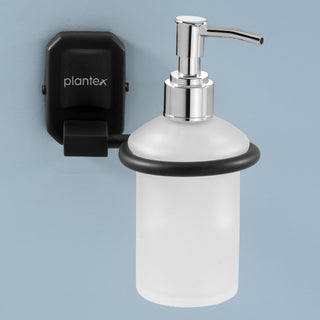 Plantex 304 Grade Stainless Steel Handwash Holder for Wash Basin Liquid Soap Dispenser/Bathroom Accessories - Cute (Black)