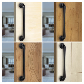 Plantex Polo 14-inch Handle for Main Doors of House/Office/Hotel (Rich Black Finish - Big)