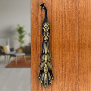 Plantex Mayur 400 MM Door Handle for Main Door Peacock Shaped Handle (16 inches-Rich Brass Antique)