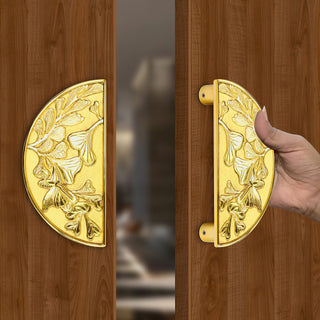 Plantex Heavy Duty Door Handle/Door & Home Decor/8-inches Round Shape Main Door Handle/Door Pull Push Handle Set - (275-Golden Finish)