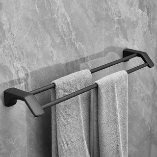 Plantex Space Aluminium Towel Rod/Towel Hanger for Bathroom/Towel Stand/Towel Holder/Bathroom Accessories (971, Black)