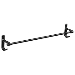 Plantex Aluminum SELF Adhesive Towel Rod/Holder with Side Hooks for Bathroom & Kitchen Accessories (24 Inch, Black)