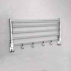 Plantex Eco Stainless Steel Folding Towel Rack/Towel Stand/Hanger Bathroom Accessories/Chrome Finish (24 Inches-Chrome)