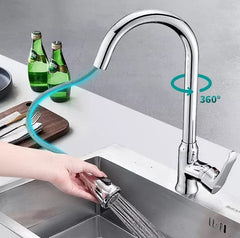 Plantex Designer Single Lever Sink Hot & Cold Water Mixer Pull Down Tap/ Kitchen Sink Faucet with Pull Out Sprayer Deck Mounted- Chrome Finish