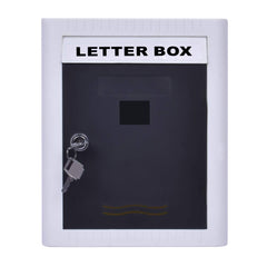 Plantex Virgin Plastic All-in-One Multipurpose Wall Mount A4 Letter Box/Suggestion Box/Complaint Box/Outdoor Mailboxes/Letter Box for gate and Wall with Key Lock (Black & White)