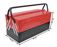 Plantex High Grade Metal Tool Box for Tools/Tool Kit Box for Home and Garage/Tool Box Without Tools-5 Compartment(Red & Black)