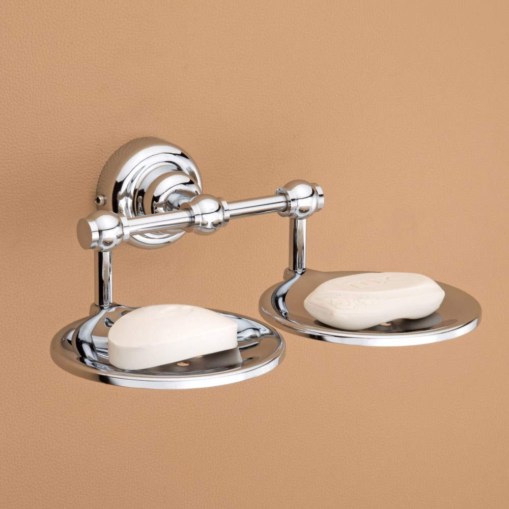 Plantex Skylo Stainless Steel 304 Grade Double Soap Holder for Bathroom/Soap Dish/Bathroom Soap Stand/Bathroom Accessories (Chrome)