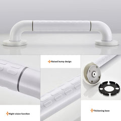 Plantex ABS Plastic and Stainless Steel Grab Bar/Multipurpose Hand Rail/Bathroom Accessories (White)