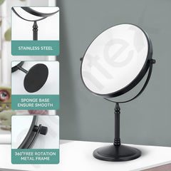 Plantex Brass Magnifying Mirror/Dual-Side 360° Swivel Mirror/Counter-Top Bathroom Mirror 10X Zoom/Makeup/Vanity Mirror - Black