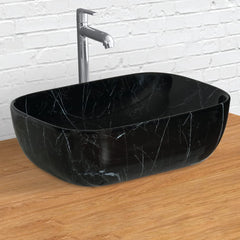 Plantex Platinium Tabletop Ceramic Rectangular Wash Basin/Countertop Bathroom Sink (WIS-033, 17.5 x 13 x 5.5 Inch)