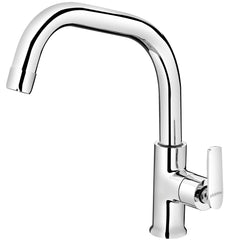 Plantex Pure Brass BAL-513 Sink Cock With (High Arch 360 Degree) Extended Swivel Spout And Single Lever Kitchen Sink Tap/Basin Faucet With Teflon Tape - Table Mounted (Mirror-Chrome Finish)