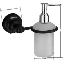 Plantex 304 Grade Stainless Steel Liquid Soap Dispenser/Shampoo Dispenser/Hand Wash Dispenser/Bathroom Accessories - Skyllo (Black)