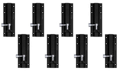 Plantex 4-inches Long Latch Lock for Door and Windows - Black (Pack of 8)