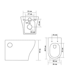 Plantex Platinum Ceramic Rimless Wall Hung Western Toilet/Commode for Toilet/Commode With Soft Close Toilet Seat - P Trap Outlet(Olive)