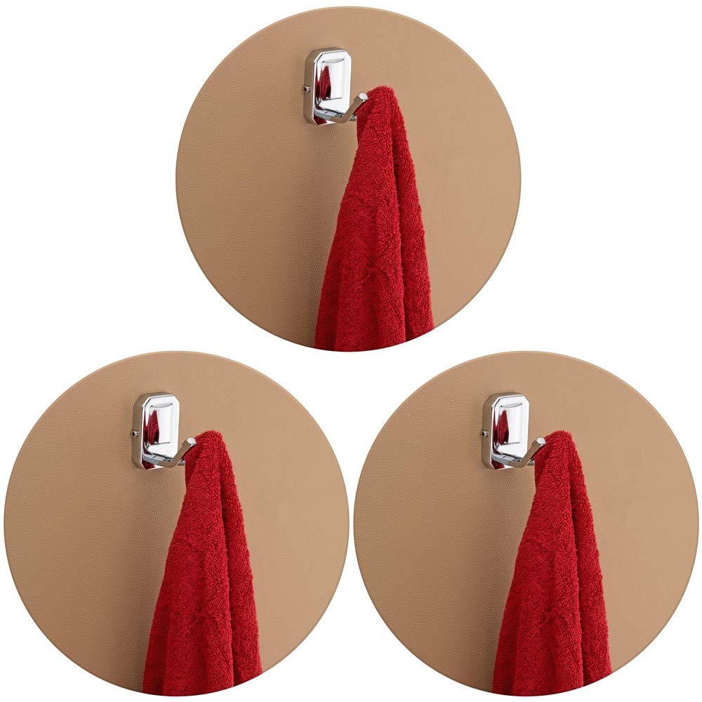 Plantex Stainless Steel 304 Grade Cute Robe Hook/Cloth-Towel Hanger/Door Hanger-Hook/Bathroom Accessories(Chrome) - Pack of 3