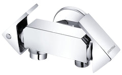 Plantex Pure Brass PRI-307 2 Way Bib Cock/ 2 in 1 Tap/Angular tap for Bathroom with Brass Wall Flange & Teflon Tape (Mirror-Chrome Finish)