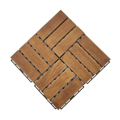 Plantex ASH Wood Interlocking Deck Tiles for Garden/Patio/Terrace/Indoor and Outdoor Flooring - Waterproof Flooring Tiles - Pack of 12 (Wood - 12x12 Inch)