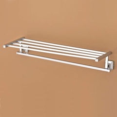 Plantex Squaro Stainless Steel 304 Grade Towel Rack for Bathroom/Towel Stand/Hanger/Bathroom Accessories (18 Inch-Chrome)