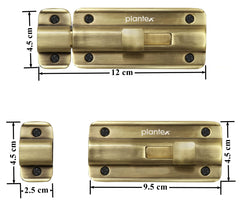 Plantex Premium Heavy Duty Door Stopper/Door Lock Latch for Home and Office Doors - Pack of 8 (Brass Antique)