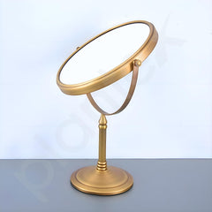 Plantex Brass Magnifying Mirror/Dual-Side 360° Swivel Mirror/Counter-Top Bathroom Mirror 10X Zoom/Makeup/Vanity Mirror - Brass Antique