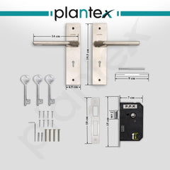 Plantex Heavy Duty Door Lock - Main Door Lock Set with 3 Keys/Mortise Door Lock for Home/Office/Hotel (Matt)