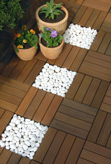 Plantex Merbau Wood Interlocking Deck Tiles for Garden/Terrace/Patio/Outdoor and Indoor Flooring - Waterproof Flooring Tiles – Pack of 1 (Wood - 12x12 Inch)