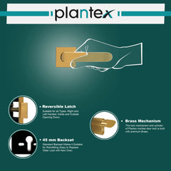 Plantex Heavy Duty Door Lock - Main Door Lock Set with 3 Keys/Mortise Door Lock for Home/Office/Hotel (7110 - Gold Finish)