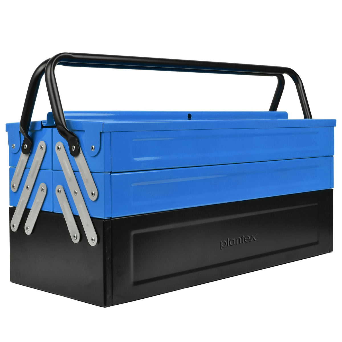 Plantex High Grade Metal Tool Box for Tools/Tool Kit Box for Home and Garage/Tool Box Without Tools-5 Compartment(Blue & Black)