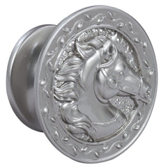 Plantex Horse Face Cabinet Drawer Knob Handle/Kitchen Cabinet Knobs/Knobs for Cabinets and Drawer/Round Drawer Pulls and Knobs- Pack of 6 Pieces (Silver)