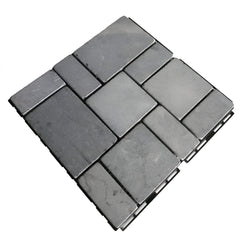 Plantex Tiles for Floor-Interlocking Stone Tiles/Garden Tile/Quick Flooring Solution for Indoor/Outdoor Deck Tile-Pack of 1 (Grey Stones)