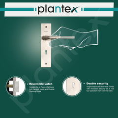 Plantex Heavy Duty Door Lock - Main Door Lock Set with 3 Keys/Mortise Door Lock for Home/Office/Hotel (Matt)