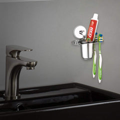 Plantex High Grade Stainless Steel Tooth Brush Holder/Tumbler Holder/Bathroom Accessories - (Chrome) - Pack of 1