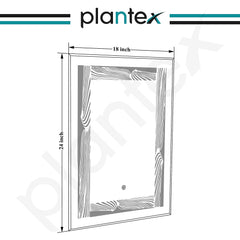 Plantex LED Bathroom Mirror with Single Tone/Designer Mirror for Living Room/Bedroom/Dressing Room - Rectangle Shape (18 X 24 Inch)