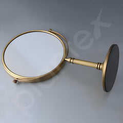 Plantex Brass Magnifying Mirror/Dual-Side 360° Swivel Mirror/Counter-Top Bathroom Mirror 10X Zoom/Makeup/Vanity Mirror - Brass Antique