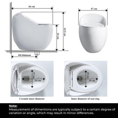 Plantex Platinium Ceramic Rimless One Piece Western Toilet/Water Closet/Commode With Soft Close Toilet Seat - S Trap Outlet (Grey)