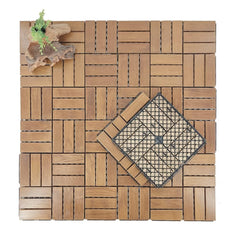 Plantex ASH Wood Interlocking Deck Tiles for Garden/Patio/Terrace/Indoor and Outdoor Flooring - Waterproof Flooring Tiles - Pack of 12 (Wood - 12x12 Inch)