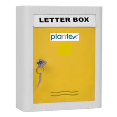 Plantex Virgin Plastic A4 Letter Box - Mail Box/Outdoor Mailboxes Home Decoration with Key Lock (Yellow & White) - Wall Mount