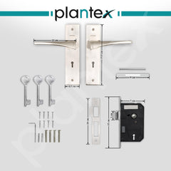 Plantex 8-inch Mortice Door Lock Set with 3 Keys/Mortise Door Lock for Door (8118-Matt)