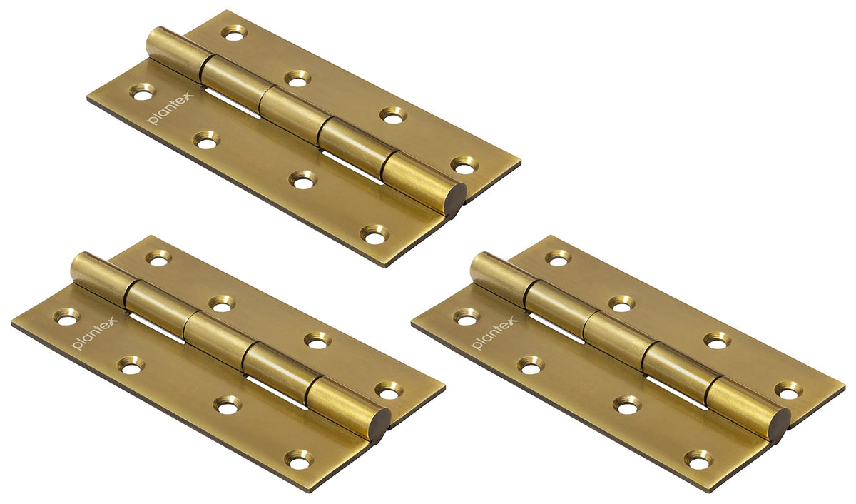 Plantex Heavy Duty Stainless Steel Door Butt Hinges 5 inch x 12 Gauge/2.5 mm Thickness Home/Office/Hotel for Main Door/Bedroom/Kitchen/Bathroom - Pack of 48 (Brass Antique)